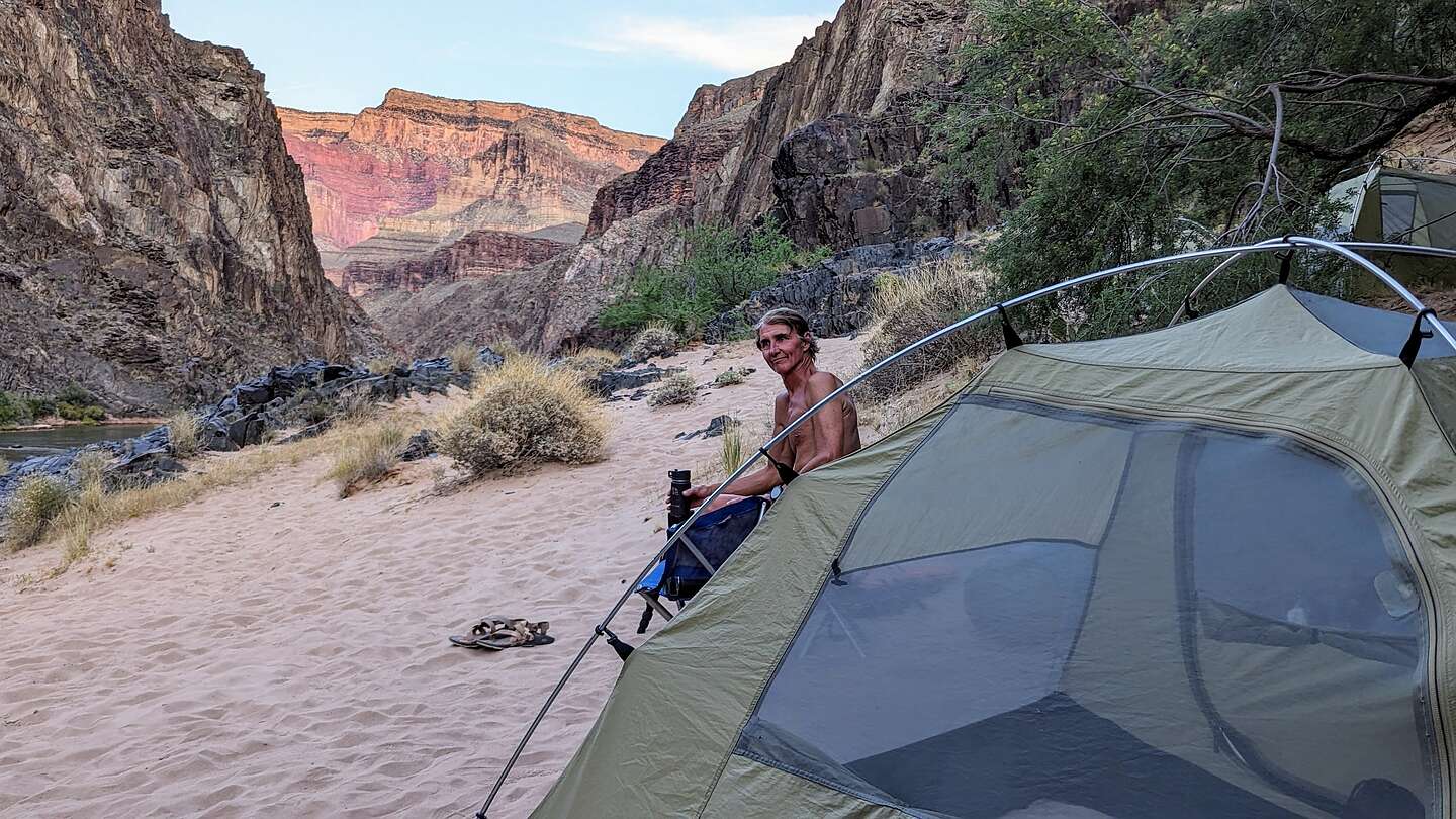 Our campsite (with view) after  Hermit